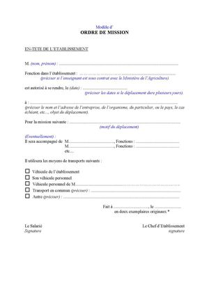 Exemple D Ordre De Mission Ordre De Mission Exemple Gratuit TIDADI