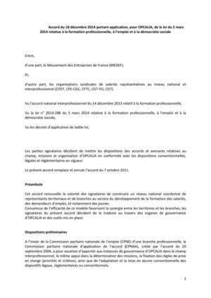 Projet D'accord Constitutif D'opcalia (Janvier 2015)