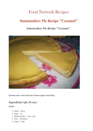 Smetannikov Cake Recipe Caramel