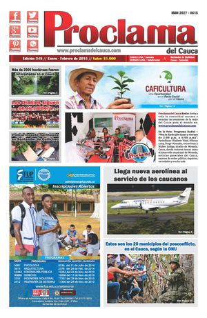 Edición No 348 Proclama Del Cauca Enero Febrero 2014