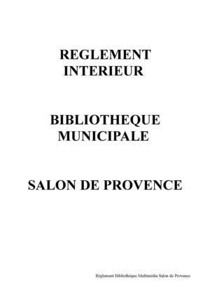 Reglement Bibliothèque