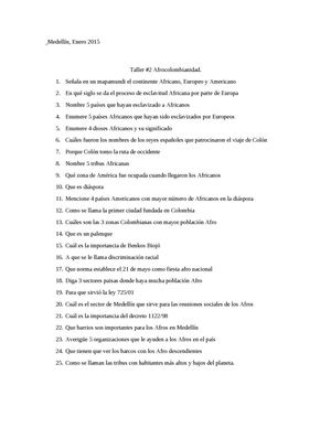 TALLER #2 AFRO PRIMER PERIODO.