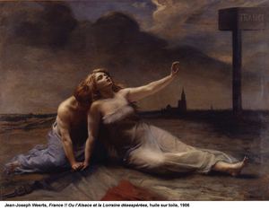Jean-Joseph Weerts, France !! Ou l’Alsace et la Lorraine désespérées, huile sur toile, 1906