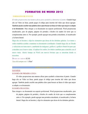 Formatos De Word 2013