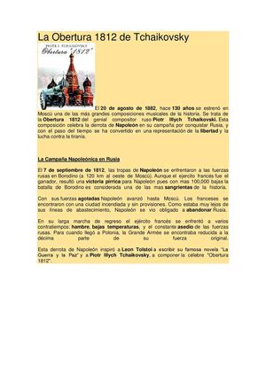 La Obertura 1812 De Tchaikovsky