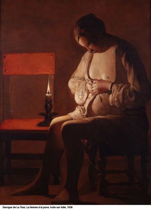 Georges de La Tour, La femme à la puce, huile sur toile, 1638