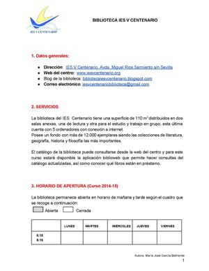 Biblioteca IES V Centenario