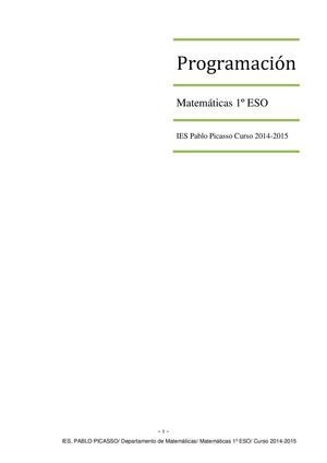 Matematicas 1ºESO 14 15