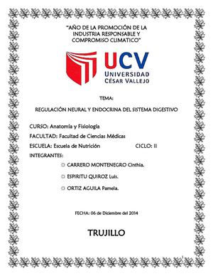 Sistema Digestivo - Regulación Neuronal y Endocrina