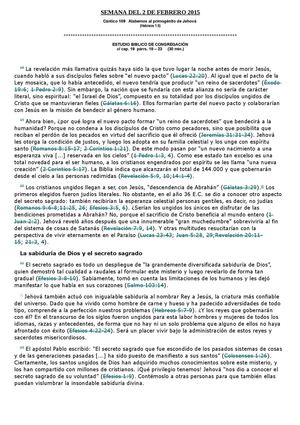 1 ewj Semana 2 De Febrero De 2015 Elwhatsappito Jw