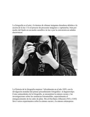 Historia De La Fotografía (1)