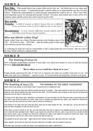Mlk Resource Sheets