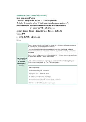 Grelha Tabela Matriz 3º Tarefa Final