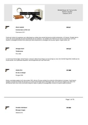 Romans policiers Février 2015