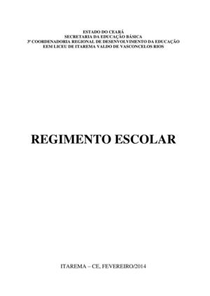 Regimento da EEM Liceu de Itarema Valdo de Vasconcelos Rios