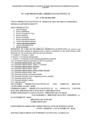 Proiect Interdisciplinar Matrice