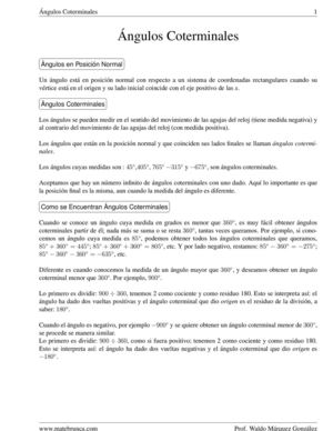 Trigonometria Angulos Coterminales Trigono