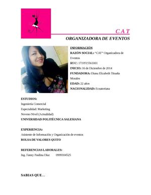 Portafolio Cat Organizadora De Eventos