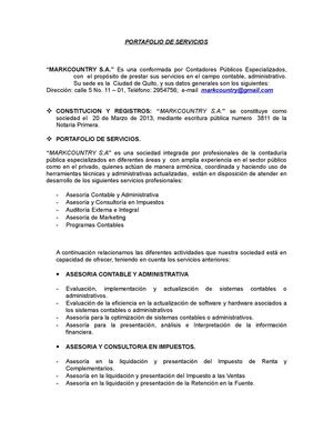 Portafolio De Servicios