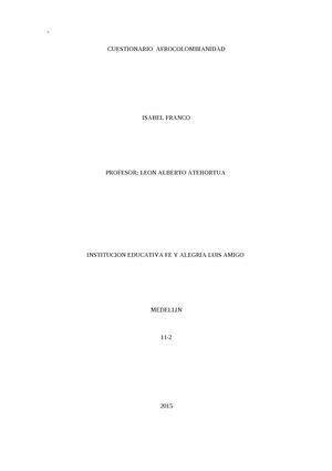 Cuestionario Afrocolombianidad Isa