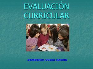 Evaluacion Curricular En La Escuela