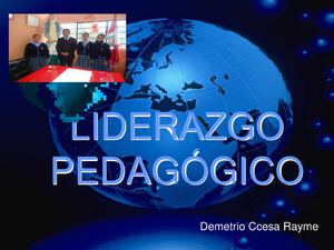 El Liderazgo Pedagogico Para Los Directores Ccesa1