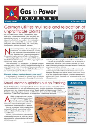 Gas to Power Journal - Weekly News - 91 - 2015 February 6