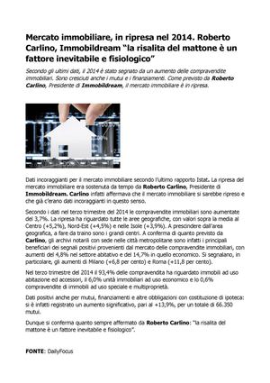 Roberto Carlino Immobildream La Risalita Del Mattone Fattore Inevitabile E Fisiologico