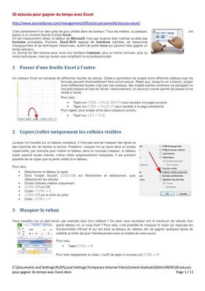 505 30 Astuces Pour Gagner Du Temps Avec Excel