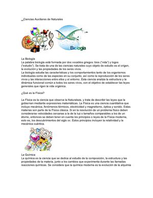 Ciencias Auxiliares De Naturales