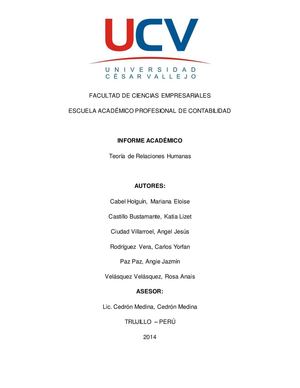 Orígenes De La Teoría De Las Relaciones Humanas