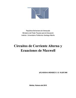 Circuitos de Corriente Alterna y Ecuaciones de Maxwell