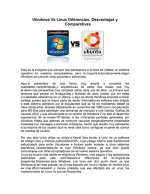 Windows Vs Linux Diferencias