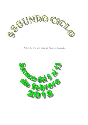 Semana Del 9 Al 13 De Febrero 2015 Segundo Ciclo