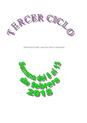 Semana Del 9 Al 13 De Febrero 2015 Tercer Ciclo