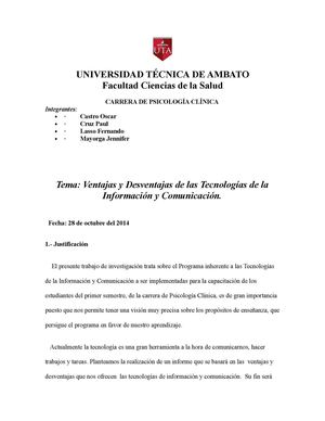 1 Ventajas Y Desventajas D Las Tics