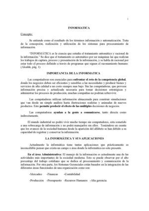 Importancia De La Informatica