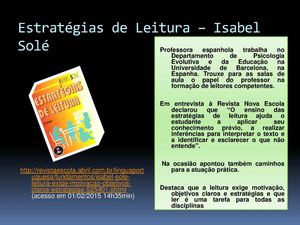 1 Estratégias De Leitura – Isabel Solé