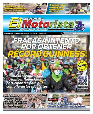 Periódico El Motorista 09 de Febrero del Año 2015