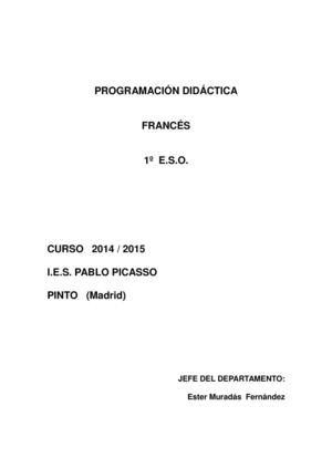 PROGRAMACIÓN FRANCÉS 1º ESO