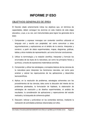 Informe Para Los Padres De 2º Eso