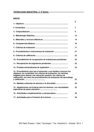 Tecnología Industrial II - 2º Bachillerato 14 15