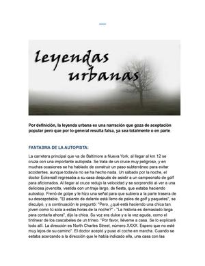 Leyendas Urbanas