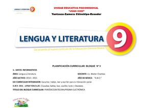 Bloque curricular 3 de lengua y literatura