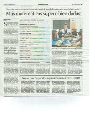 La Vanguardia 20150205 Más Matemáticas sí, pero bien dadas