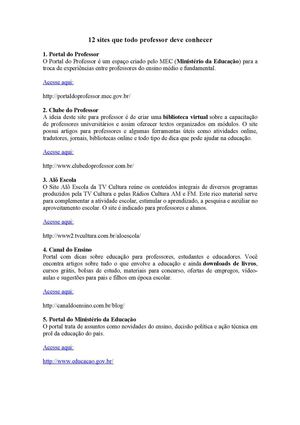 12 Sites Que Todo Professor Deve Conhecer