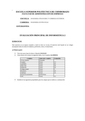 Examen Principal De Access