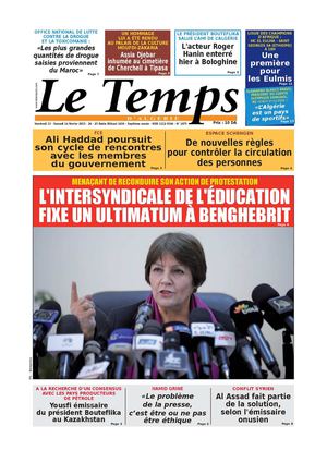 Le Temps d'Algérie Edition Du Samedi 14 Février 2015