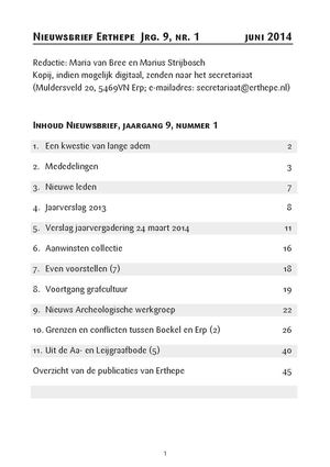 Nieuwsbrief Erthepe. Jrg 9. Nr. 1