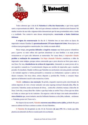 Quem foi S. Valentim